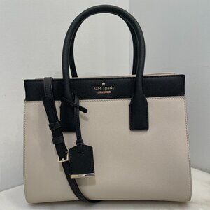 Kate Spade Cameron Street Candace Satchel Beige/Black/White & Strap Medium